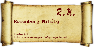 Rosenberg Mihály névjegykártya